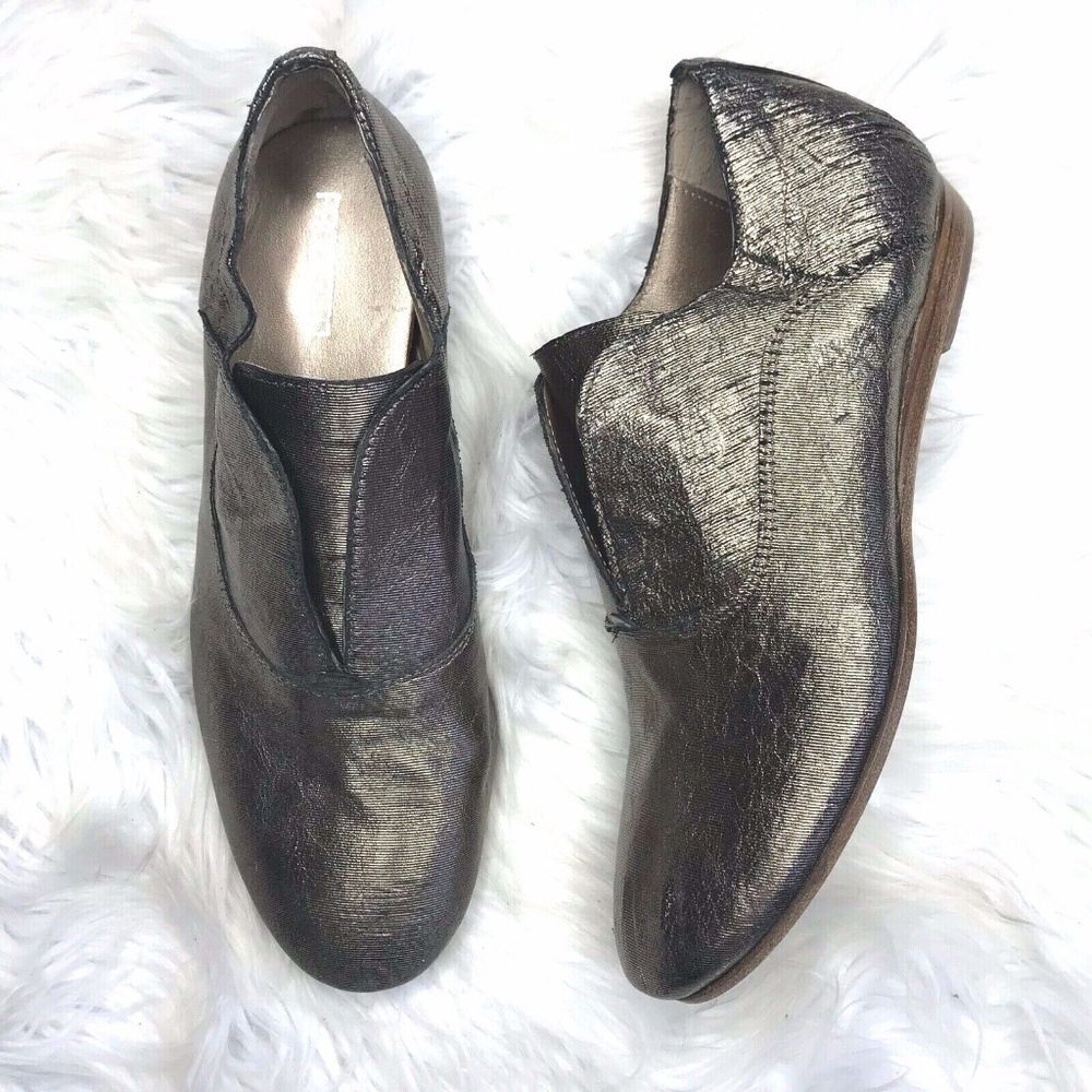 Progetto Womens Size 7.5 Bronze Hidden Wedge Slip On Loafers/